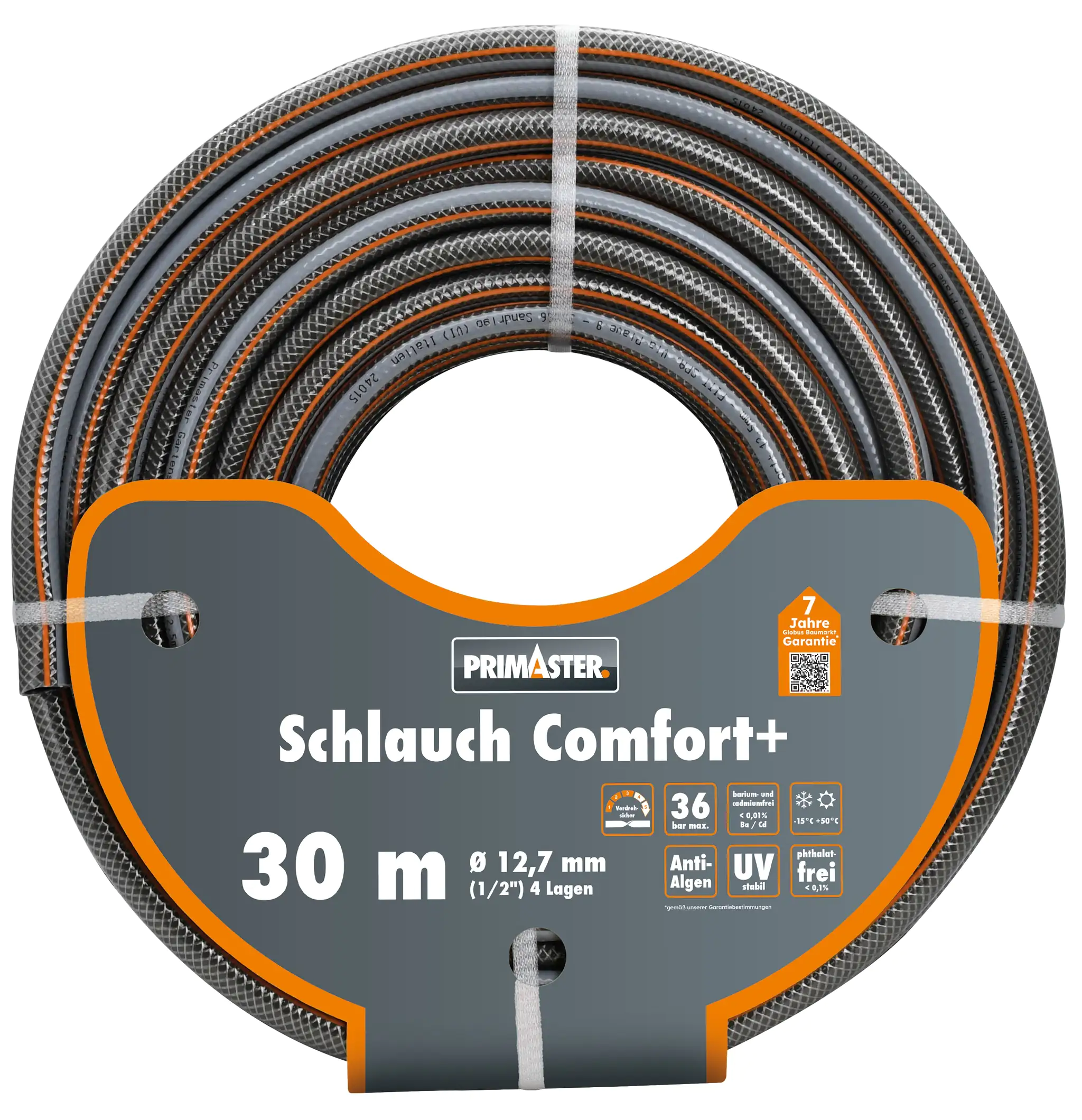 Primaster Gartenschlauch Comfort+ 30 m Ø 12,7 mm (1/2") Produktbild: Primaster Gartenschlauch Comfort+ 30 m Ø 12,7 mm (1/2")