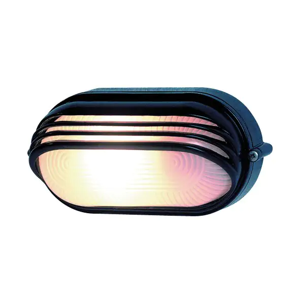 REV Ovalarmatur Alu schwarz 60W mit Abdeckung REV Ovalarmatur Alu schwarz 60W mit Abdeckung