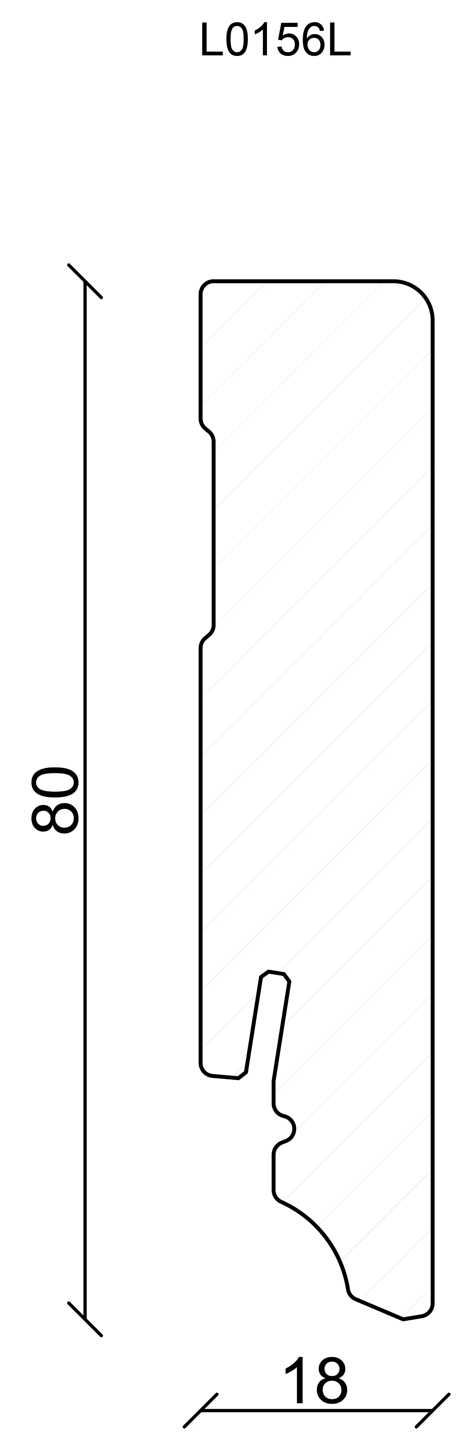 FN Neuhofer Sockelleiste eckig RAL9010 240 cm 80 x 18 mm Fichte/Kiefer weiß