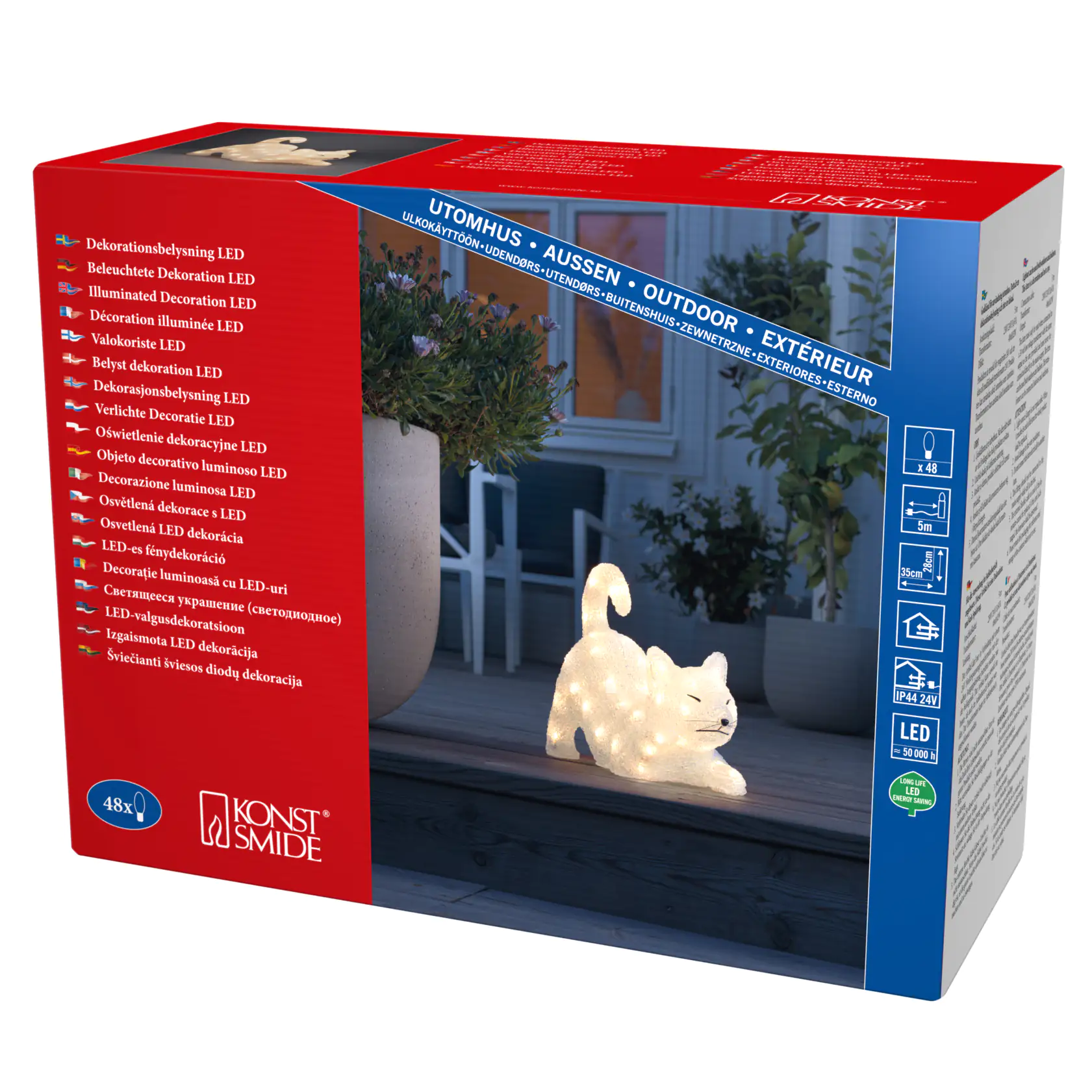 Konstsmide LED Katze Acryl klar 35cm x 14cm x 28cm