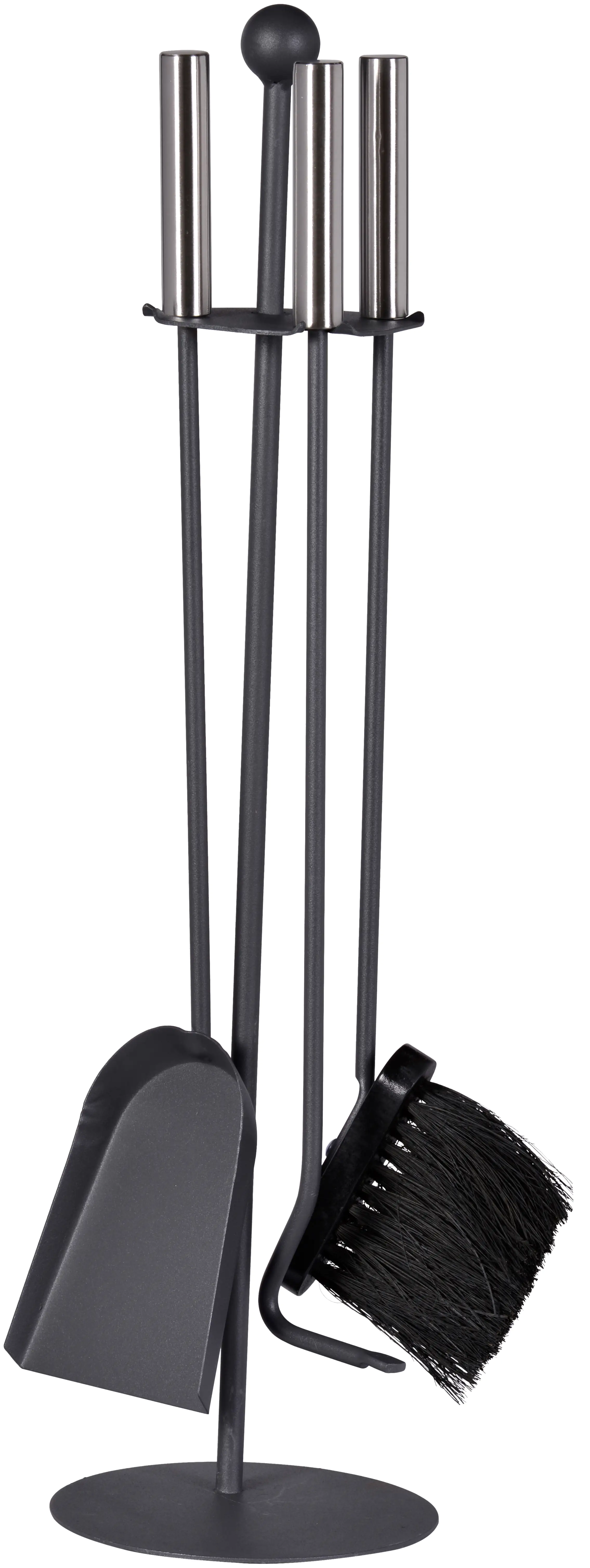 4017537558955 Kaminbesteck 4-teilig Ständer schwarz lackiert