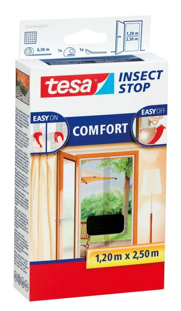 tesa Fliegenschutz-Lamellenvorhang Comfort 120 x 250 cm anthrazit kürzbar