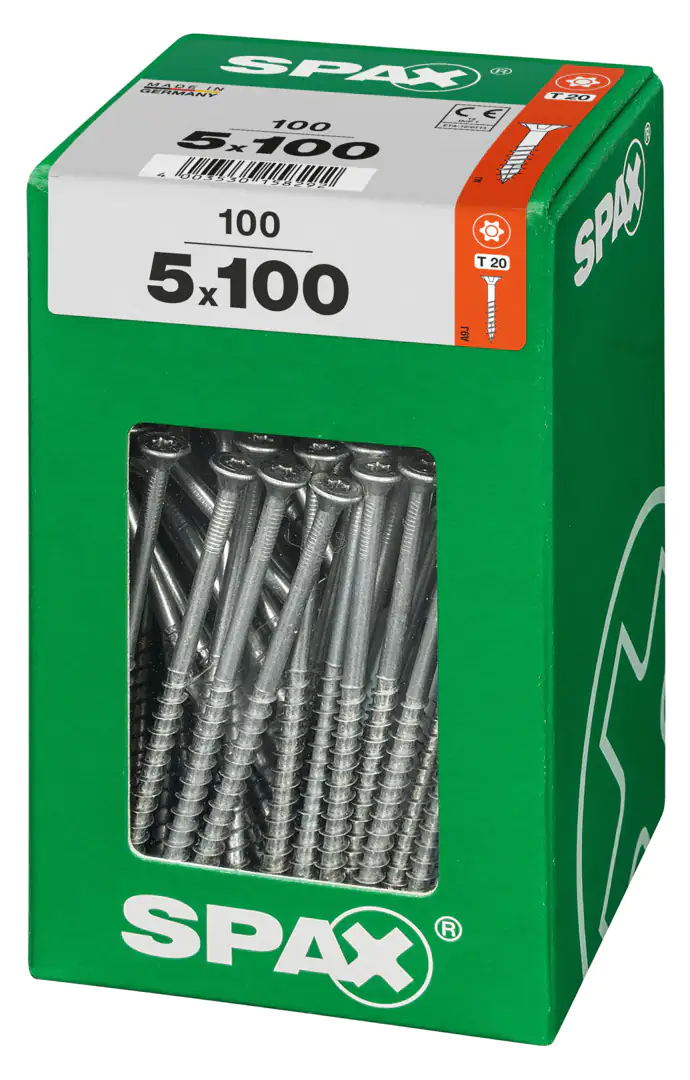 Spax Universalschrauben 5.0 x 100 mm TX 20 Senkkopf - 100 Stk. Spax Universalschrauben 5.0 x 100 mm TX 20 Senkkopf - 100 Stk.
