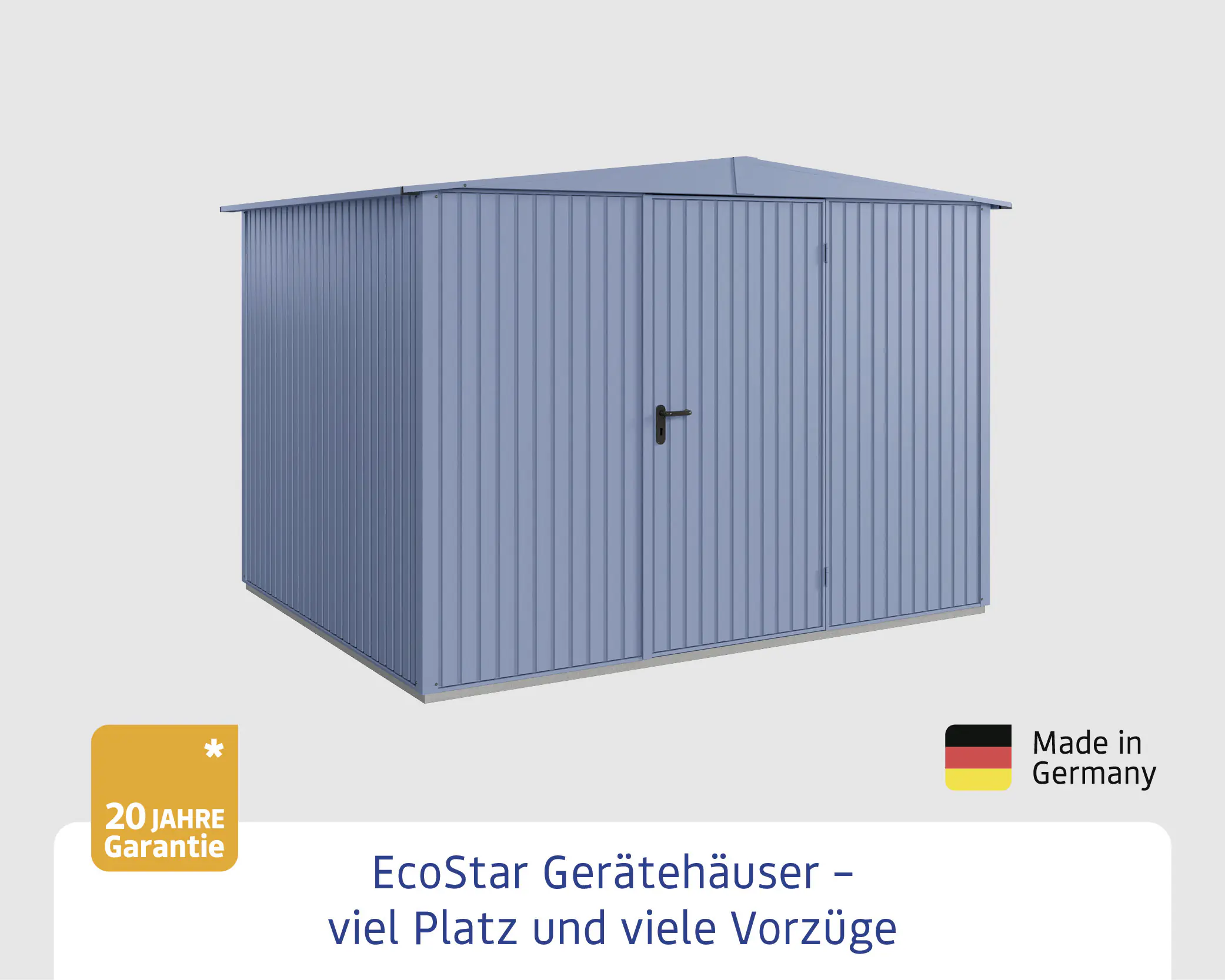 EcoStar Gerätehaus Trend-S Typ 3 323,6 x 247,7 x 219,4 cm taubenblau
