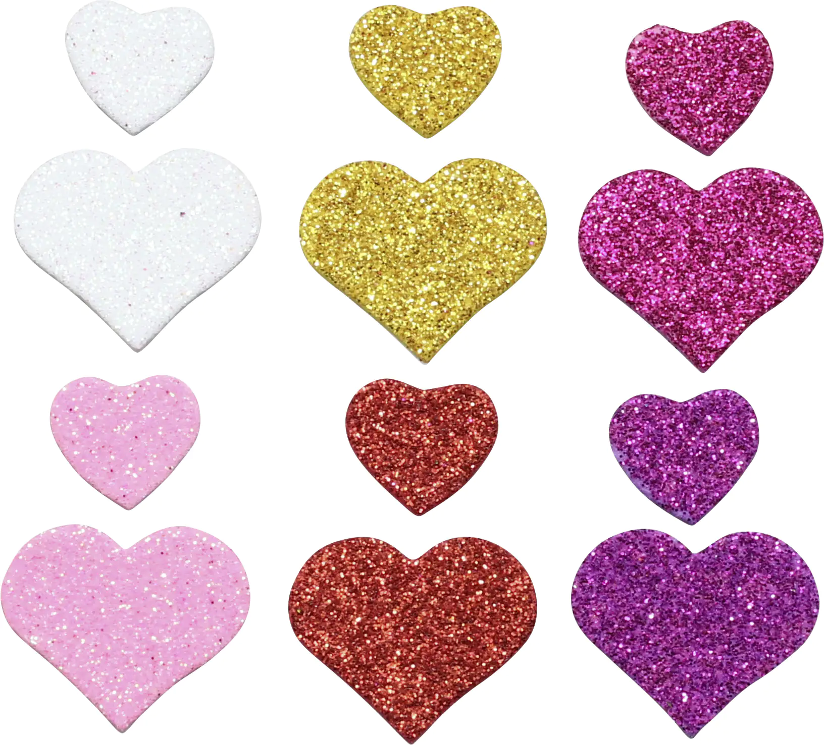 Glorex Moosgummi Sticker Herzen selbstklebend , 72 Stück