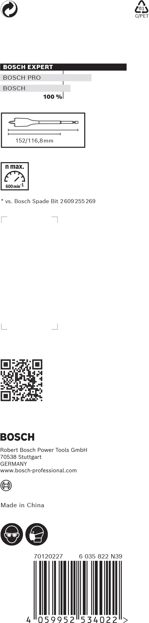 Bosch Expert Self Cut Speed Flachfräsbohrer 36 x 152 mm