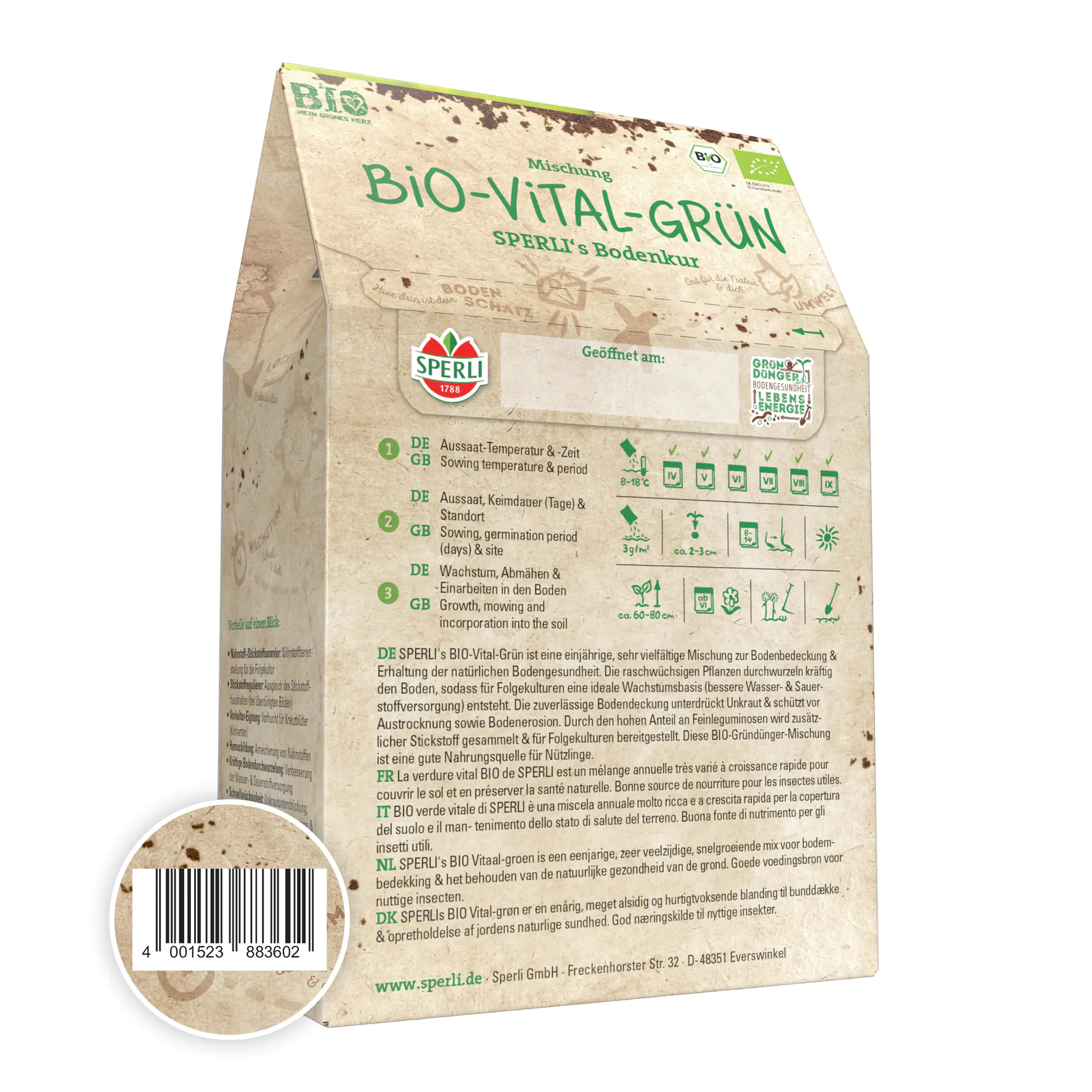 Sperli's Bodenkur Bio Vital Grün 300 g Sperli's Bodenkur Bio Vital Grün 300 g