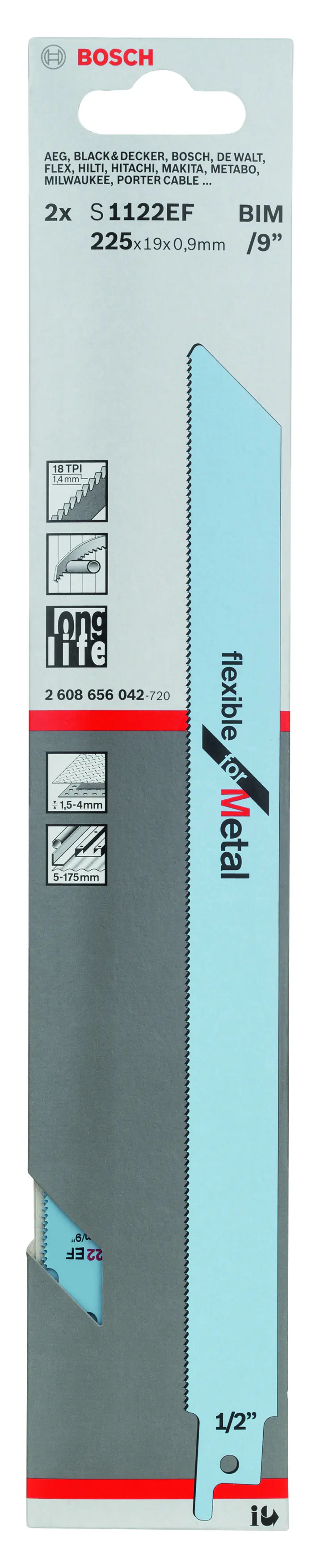 Bosch Säbelsägeblatt S 1122 EF Flexible for Metal 2 Stück