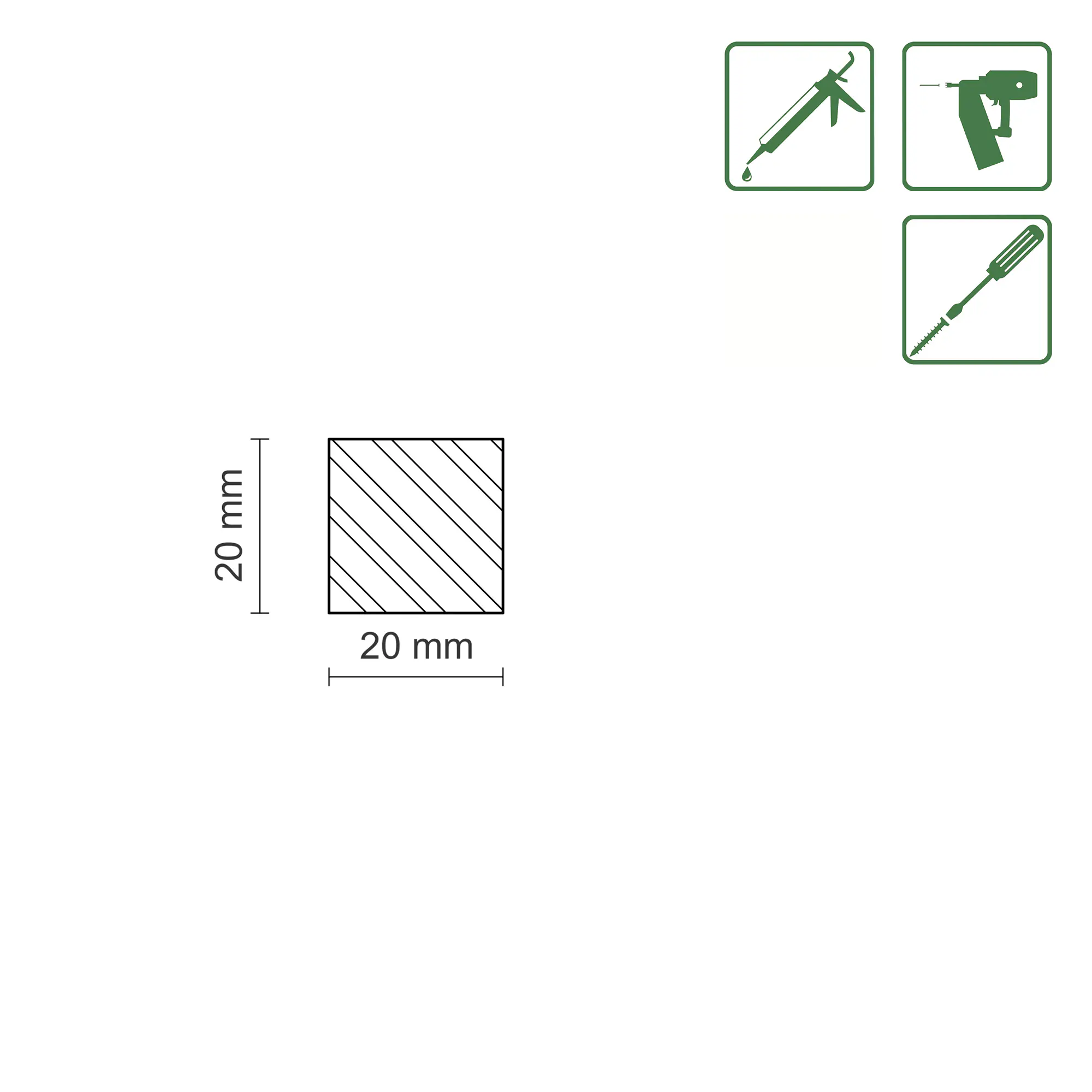 FN Neuhofer Flachleiste 95 cm 20 x 20 mm Buche