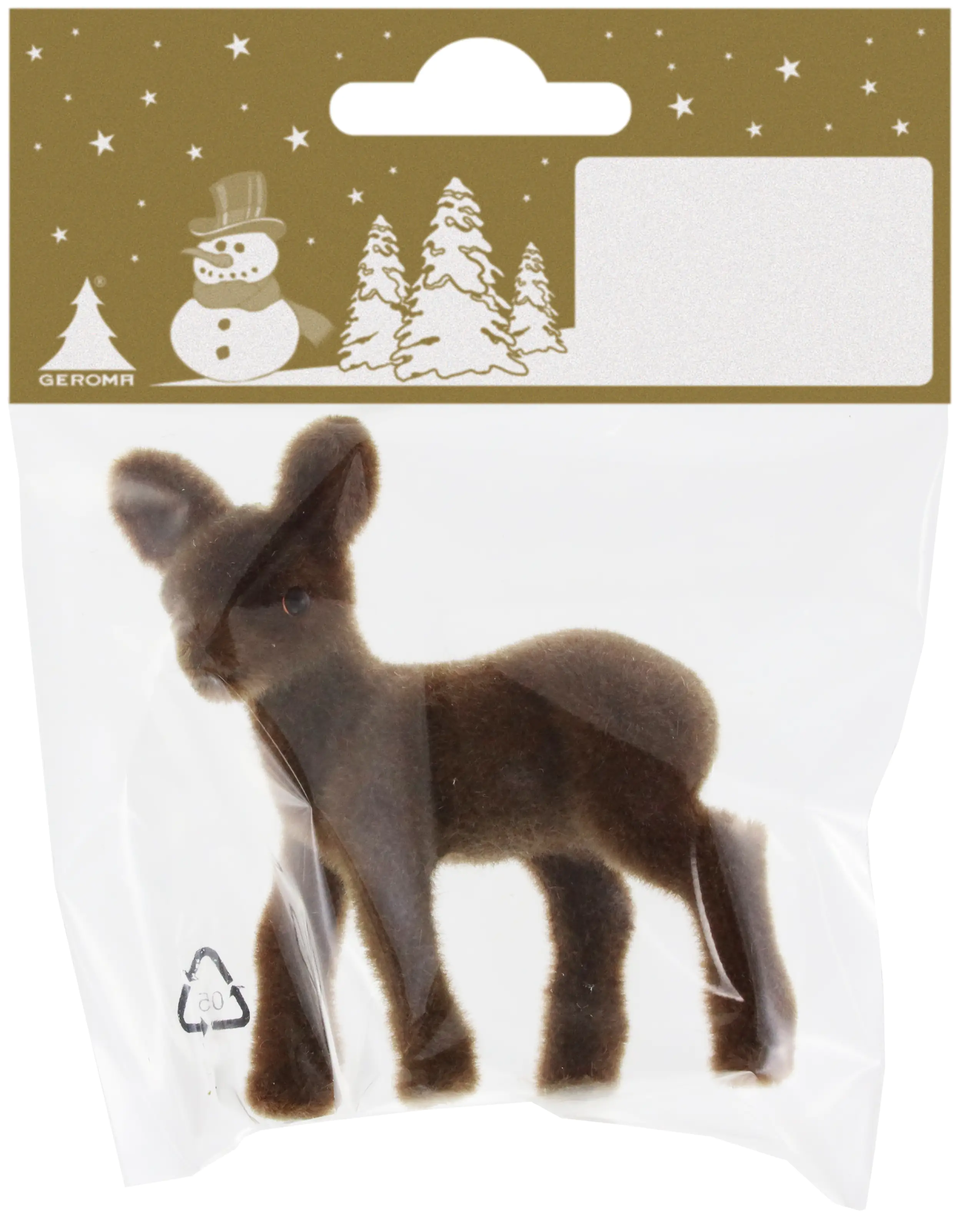 Dekofigur Rehkitz braun beflockt 5 x 7 cm