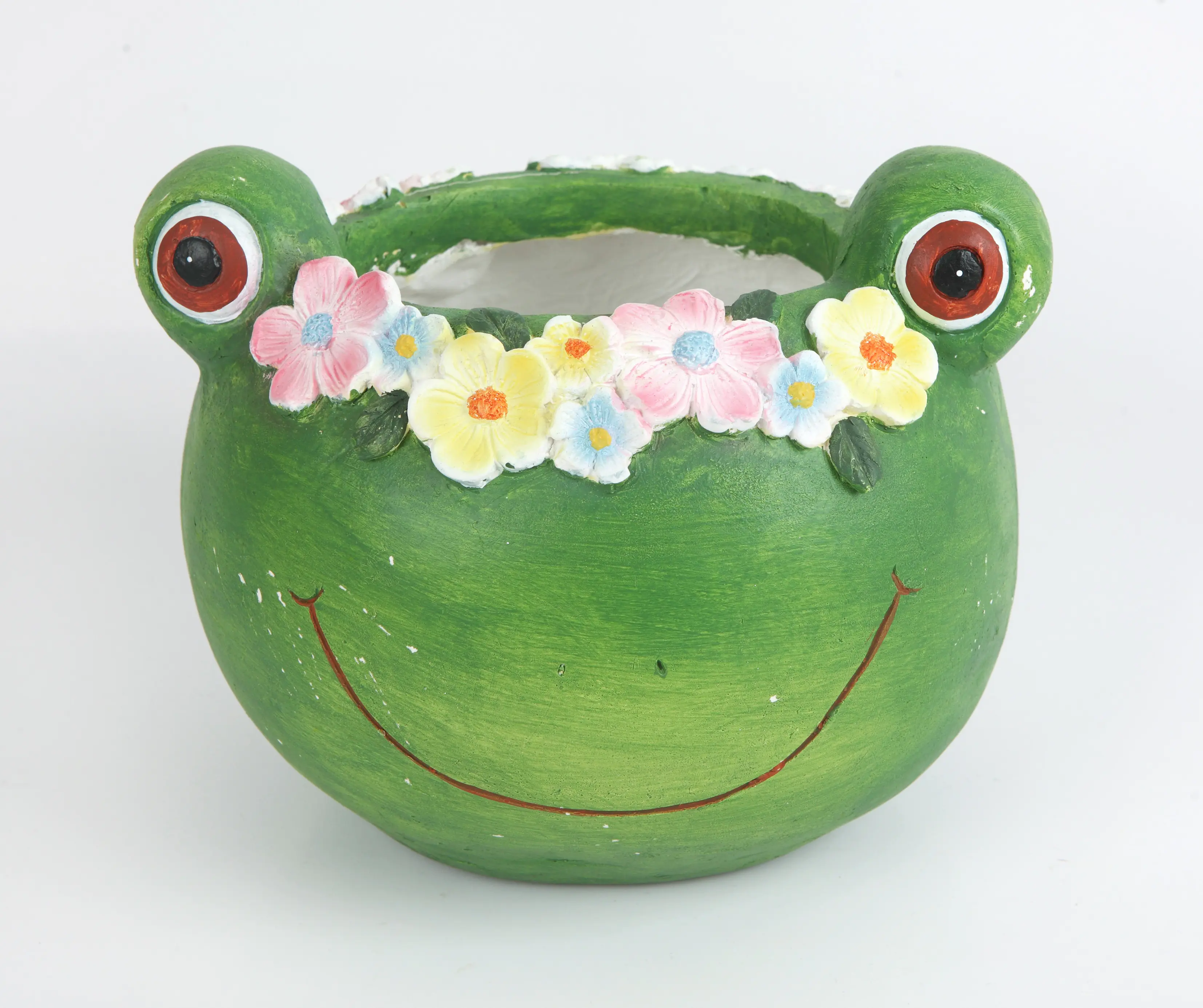 TrendLine Pflanztopf Polyresin Frosch 18 x 17 x 21 cm grün