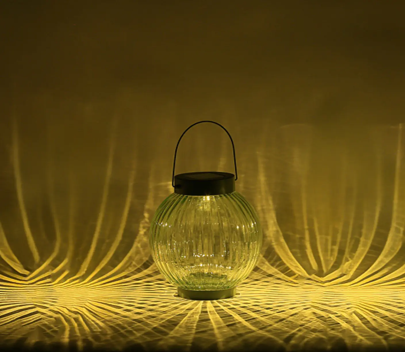 Dapo LED Solarleuchte Laterne Glas warmweiß