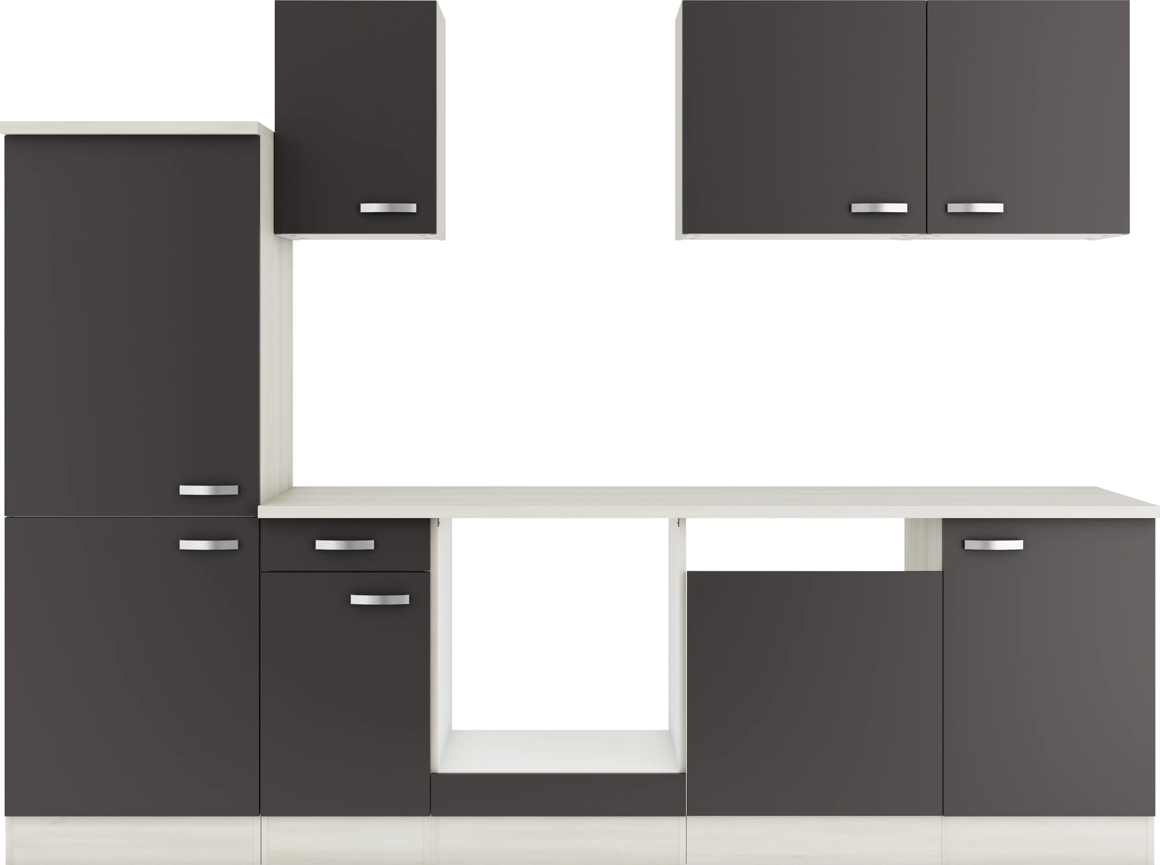 Optifit Küchenzeile Faro 220 ohne Geräte anthrazit 270 cm