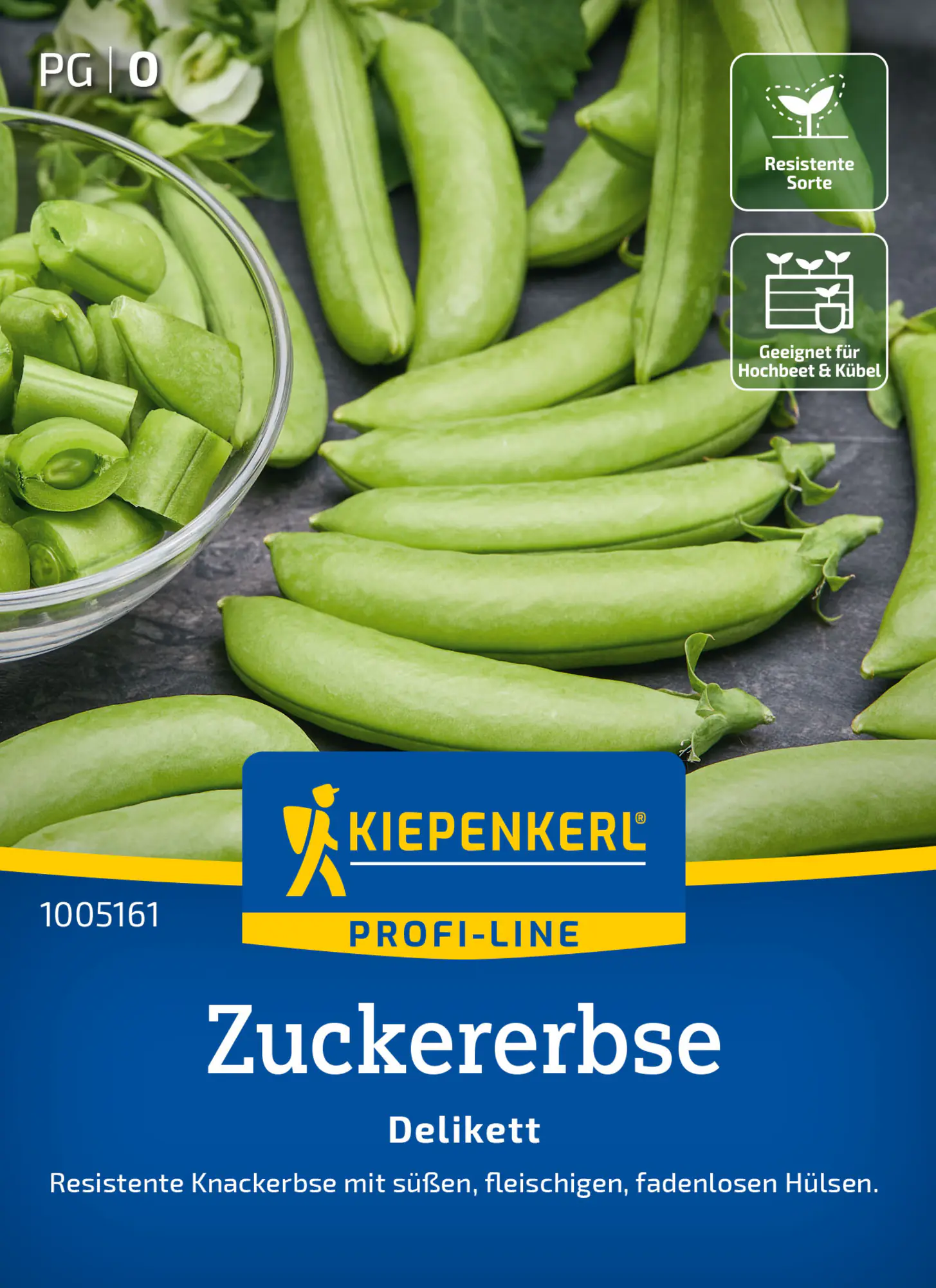 Kiepenkerl Profi-Line Saatgut Zuckererbsen Delikett für ca. 2,4 – 4 m²