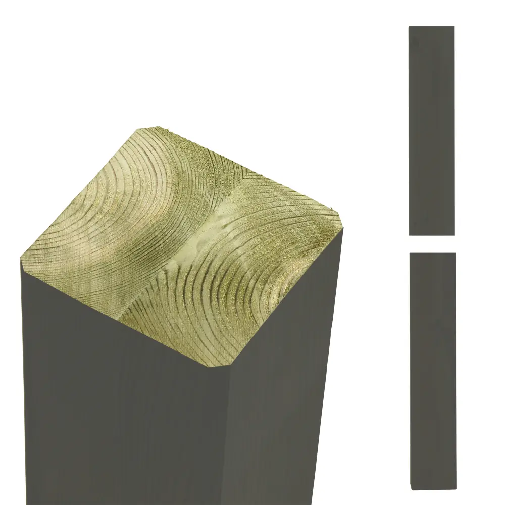 Plus Verleimte Pfosten beidseitig gerade 9 x 9 x 369 cm umbragrau