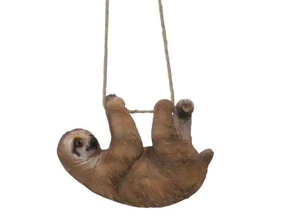 Dekofigur Faultier hängend 17,5 x 13 cm braun