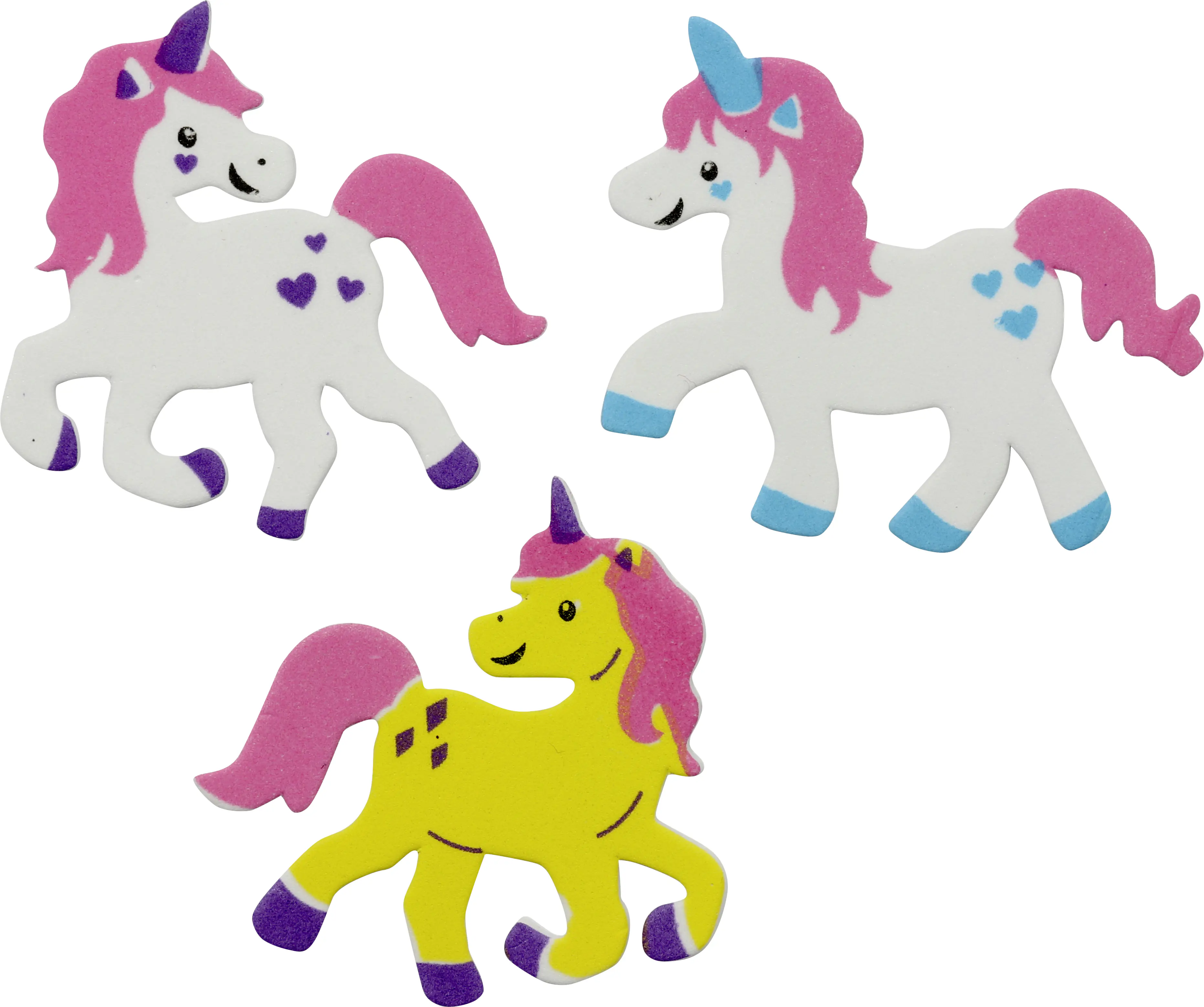 Glorex Moosgummi Sticker Einhorn selbstklebend , 28 Stück