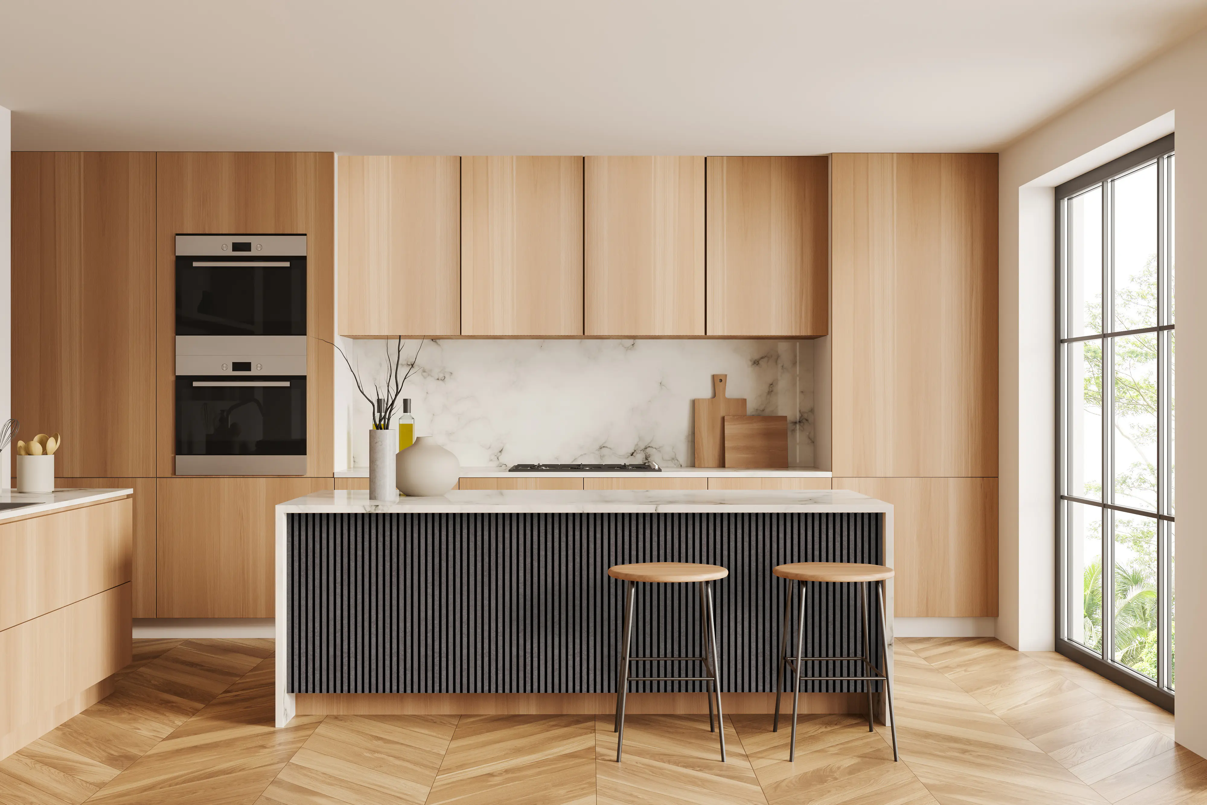 Neuhofer Akustikpaneel Beton foliert 240 x 57,2 x 1,9 cm grau