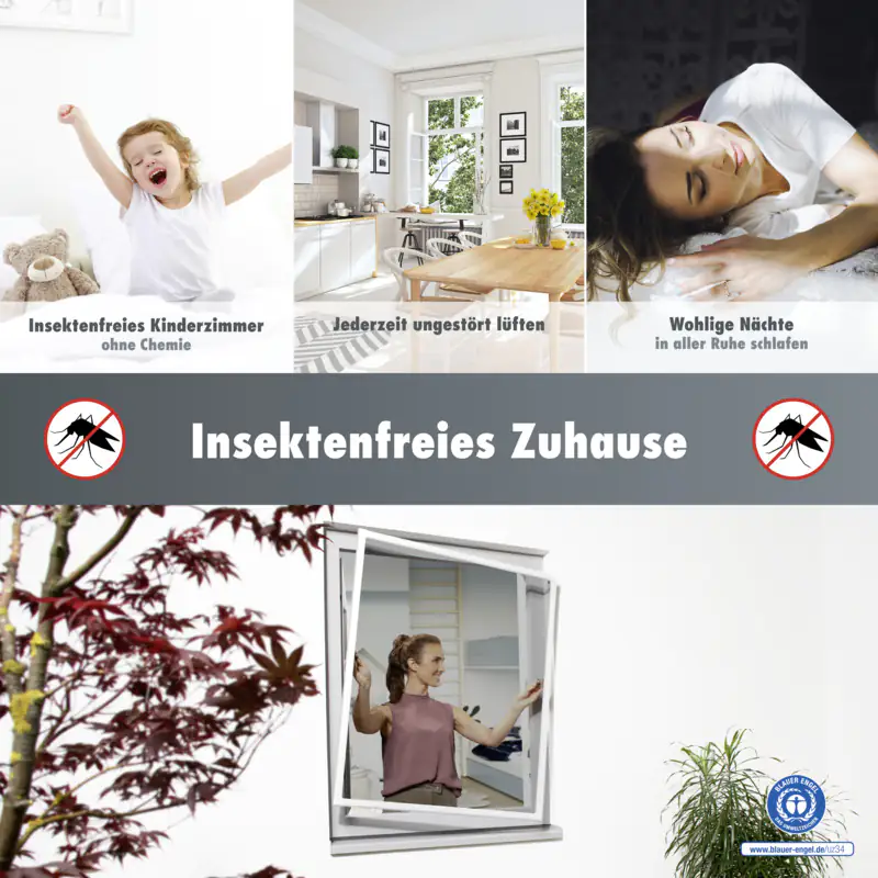 Primaster Fliegenschutz-Teleskopfenster 130 x 150 cm weiß/weiß kürzbar