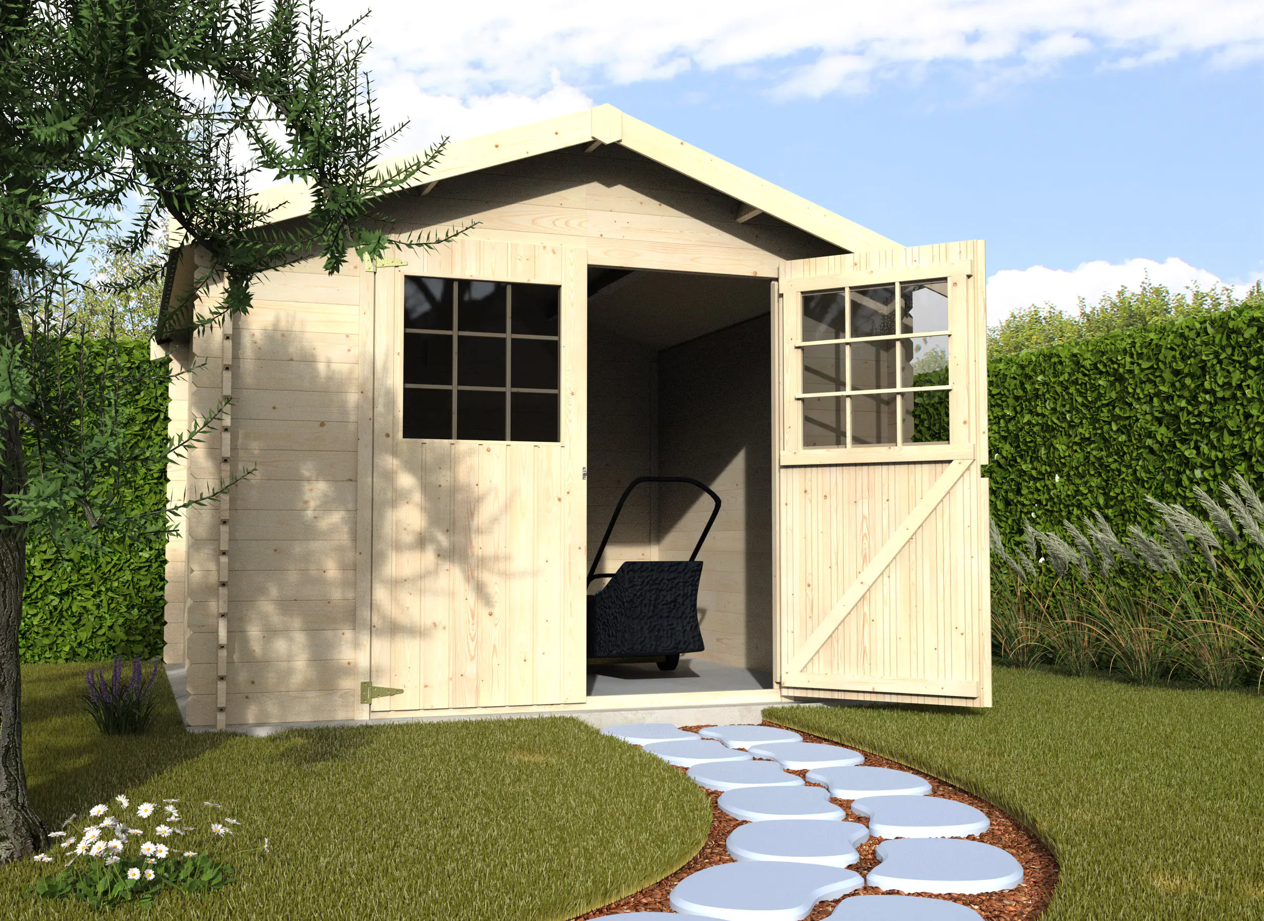 Decor et Jardin Gartenhaus Flodovrak 298 x 298 cm natur