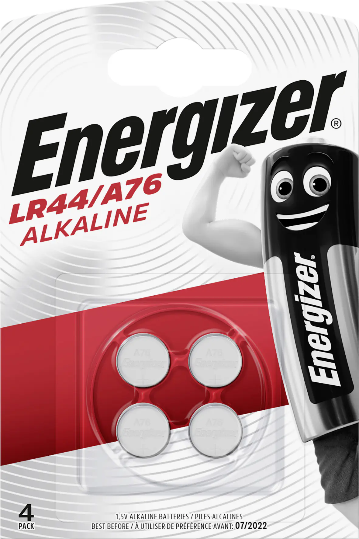 Energizer Knopfzelle LR 44 Alkaline, 1,5 V, 4er Pack Energizer Knopfzelle LR 44 Alkaline, 1,5 V, 4er Pack