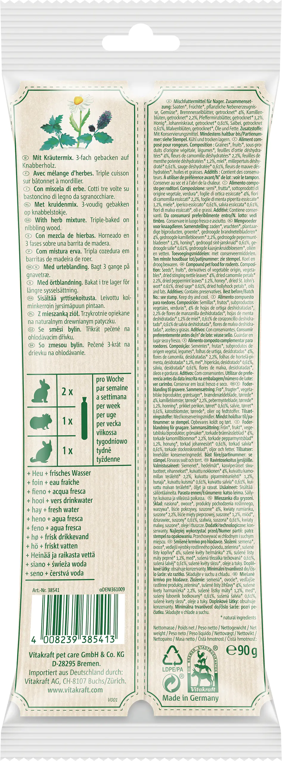 Vitakraft VitaVerde® Kräcker Kräutermix NA 2 Stück / 80 g