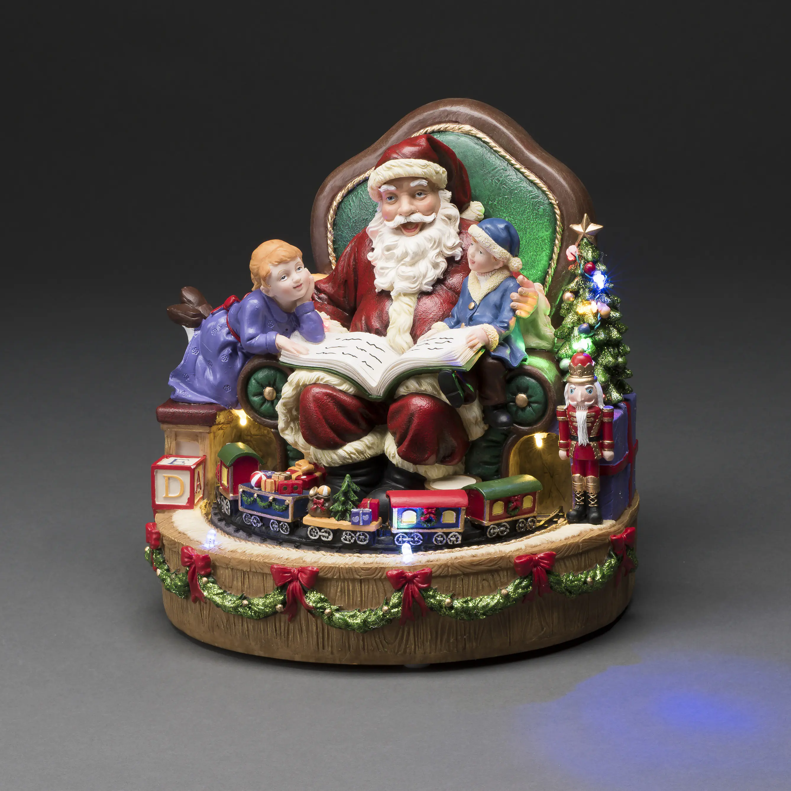 Konstsmide LED Szenerie Weihnachtsmann mit Kindern und Zug