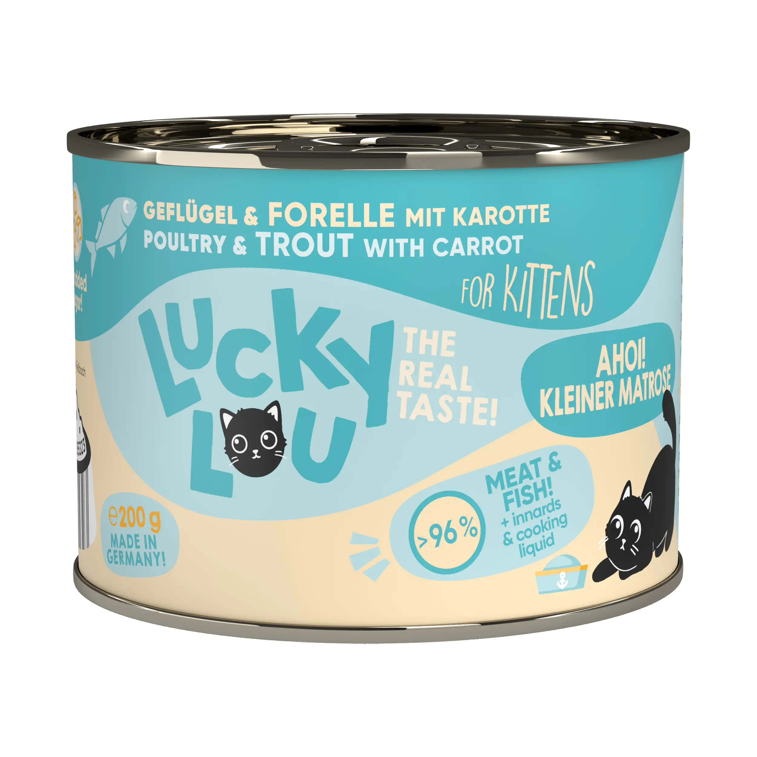 Lucky Lou Kittenfutter Geflügel und Forelle 200 g