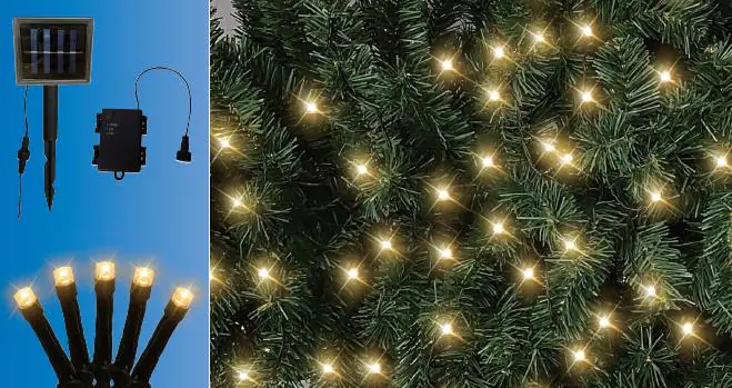 TrendLine LED-Lichterkette Solar Außen 19,3 m warmweiß mit Timer