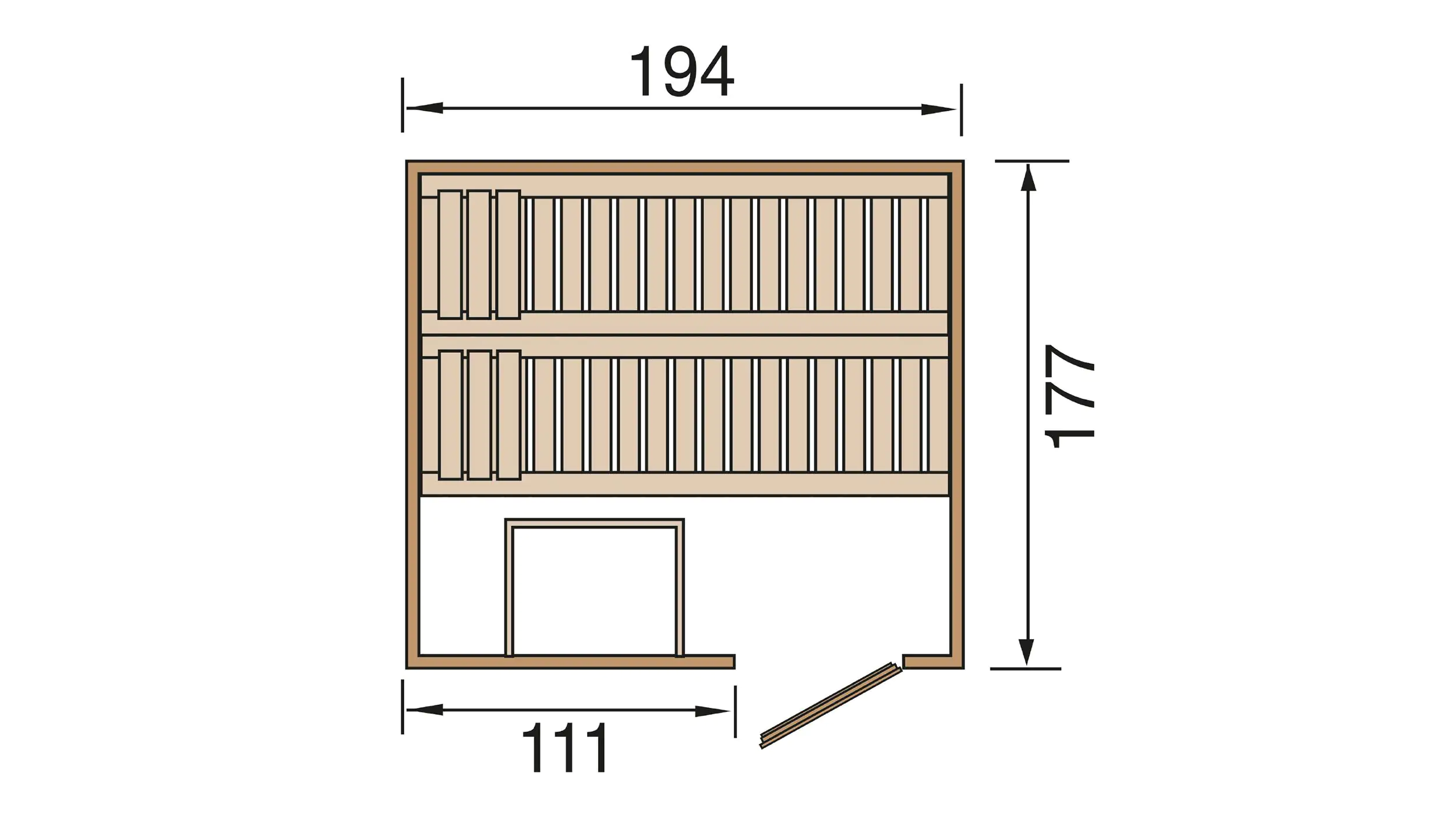 Weka Element-Sauna Halmstad 2 mit Holztür