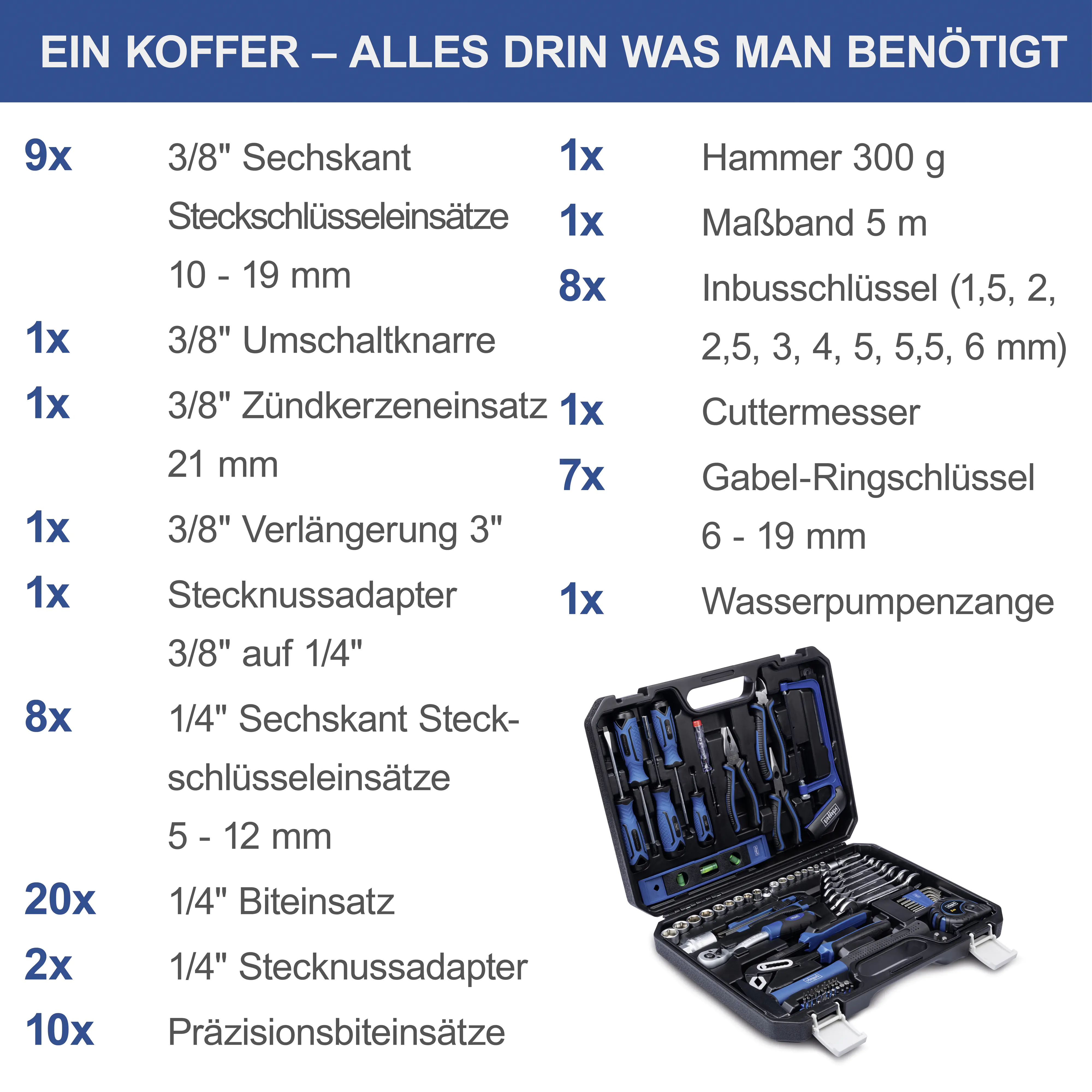 Scheppach Werkzeugkoffer WZK120 97-teilig Scheppach Werkzeugkoffer WZK120 97-teilig
