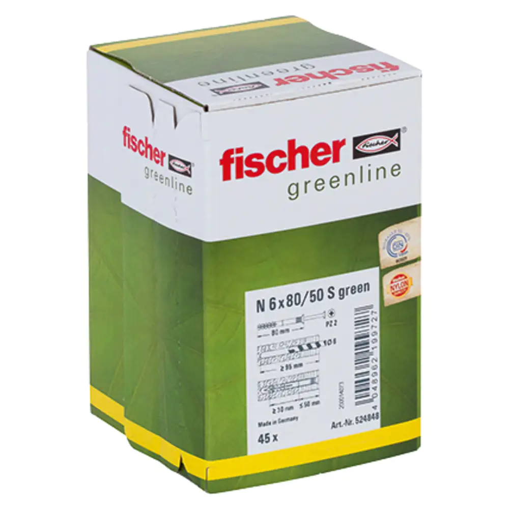 Fischer Nageldübel N green 6.0 x 80 mm - 45 Stück Fischer Nageldübel N green 6.0 x 80 mm - 45 Stück