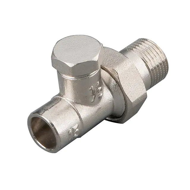 sanicomfort Heizkörperverschraubung 15 mm x 1/2", Durchgang, vernickelt