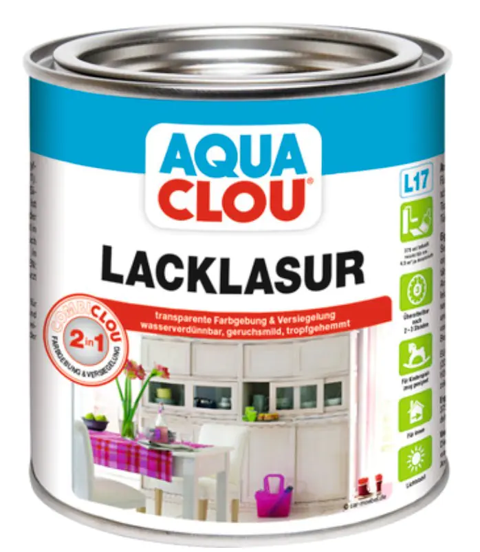 Aqua Clou Lacklasur L17 375 ml farblos seidenmatt Aqua Clou Lacklasur L17 375 ml farblos seidenmatt