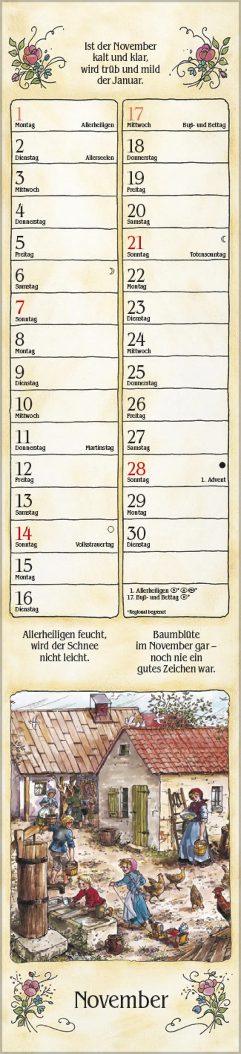 Korsch Kalender Langplaner 2027 Bauernmotiv
