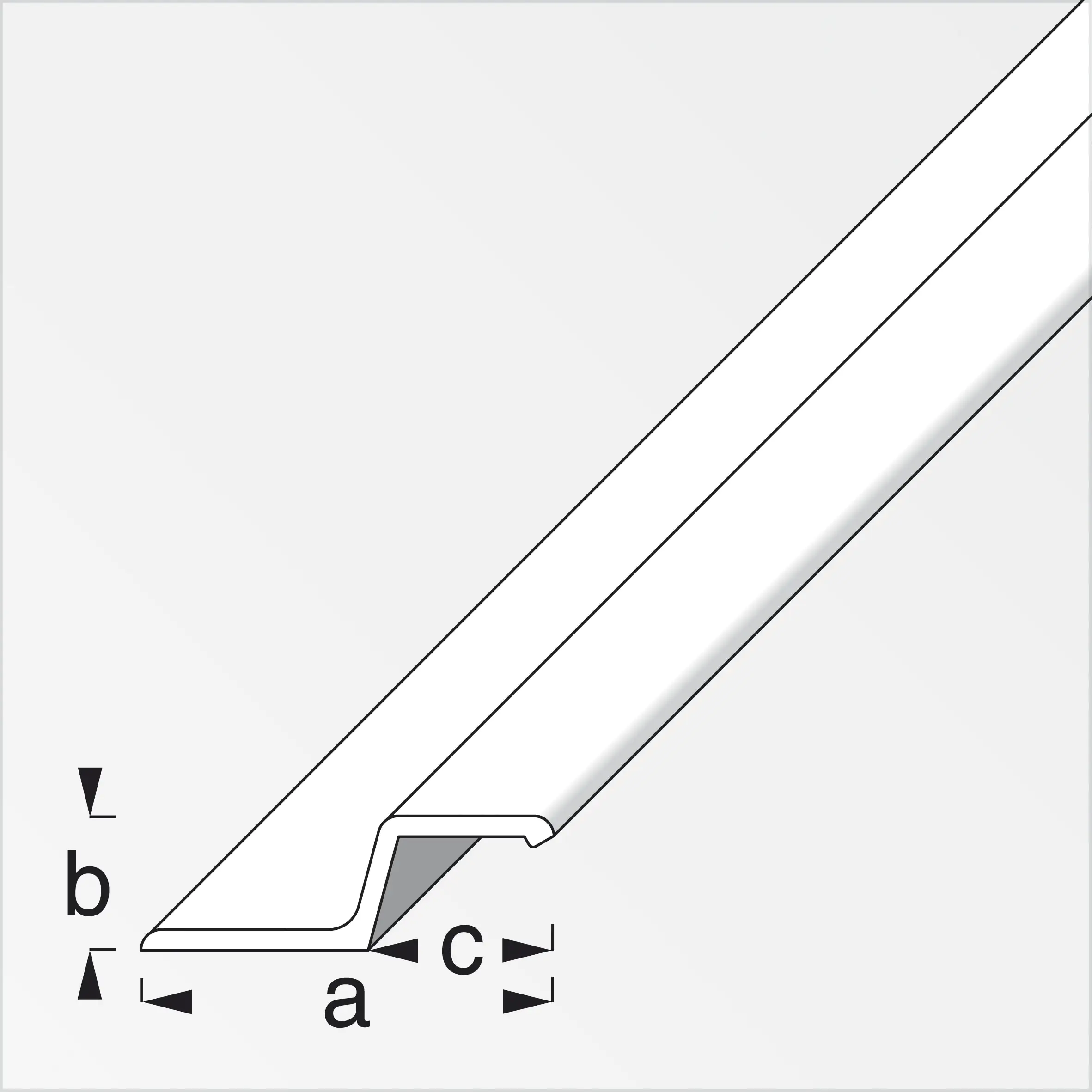 alfer Griff-Profil 1 m, 40 x 13 x 18 mm Aluminium eloxiert silber