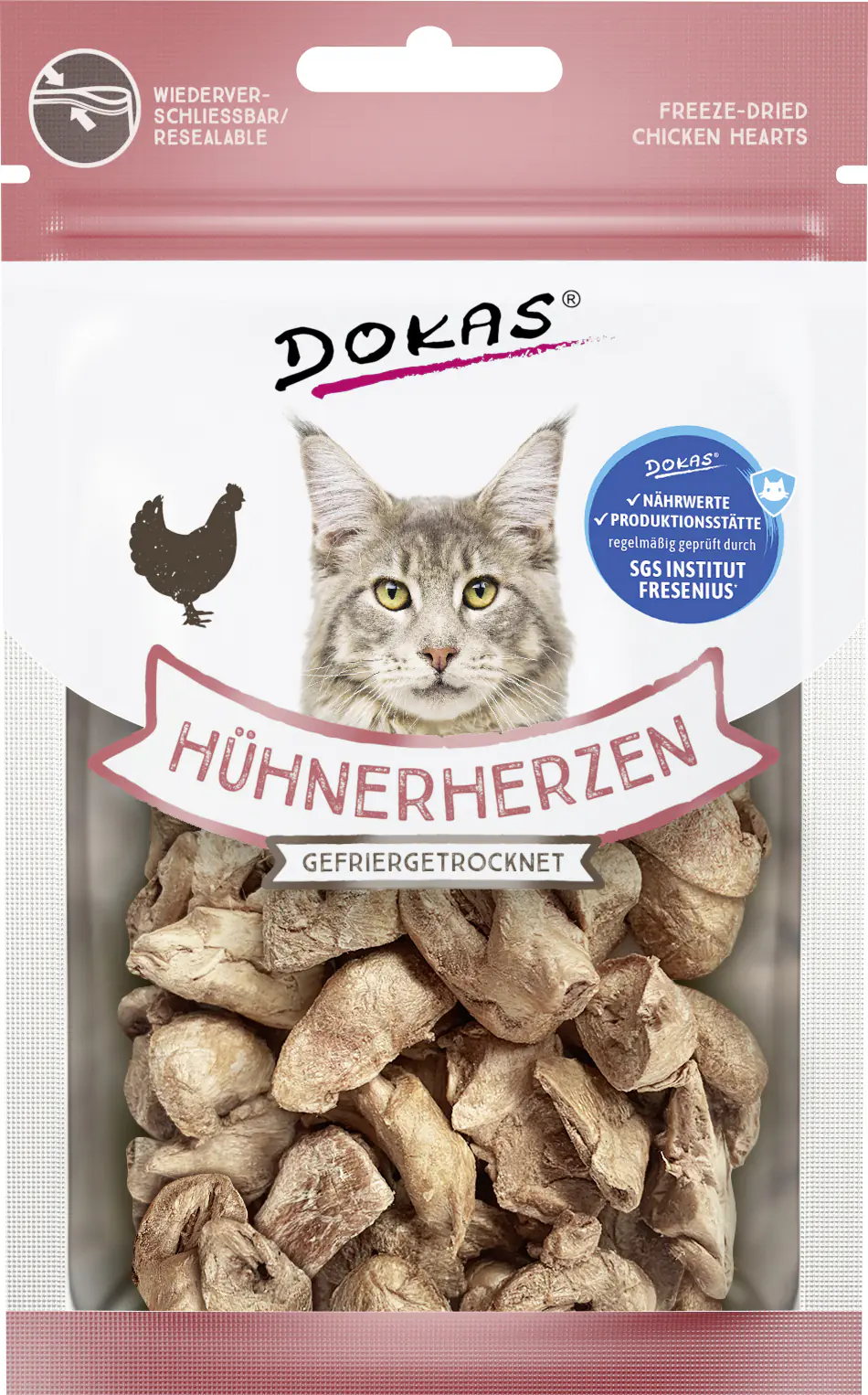 Dokas Hühnerherzen gefriergetrocknet 15 g 15 g
