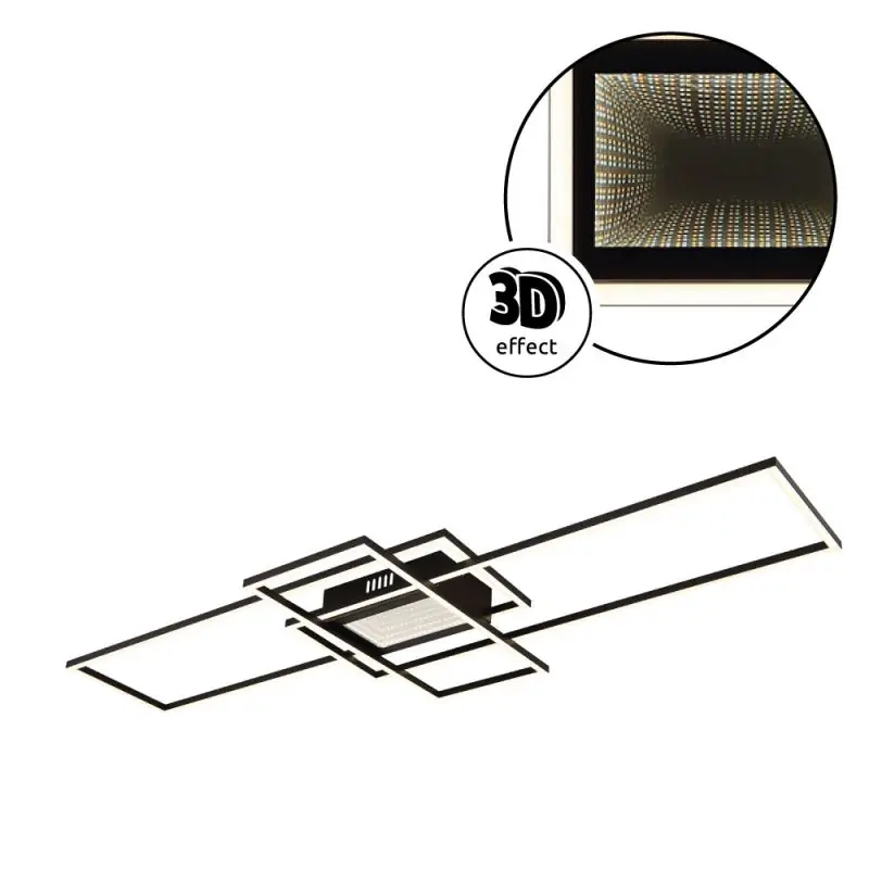 Globo Deckenleuchte Saunders 110,8 x 42 cm schwarz CCT