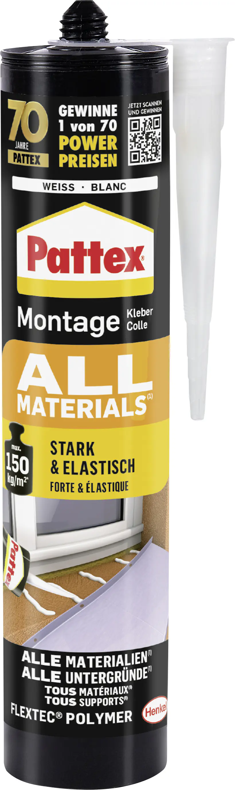 Pattex Montagekleber All Materials 450 g Kartusche, weiß