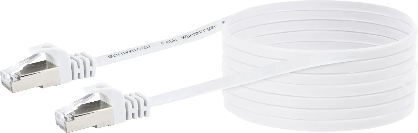 Schwaiger CAT 6 Netzwerkflachkabel (U/FTP) 10 Meter, weiß