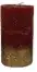 House of Rustic Kerze ruby rot mit gold Streifen Ø 6,8 x 12 cm