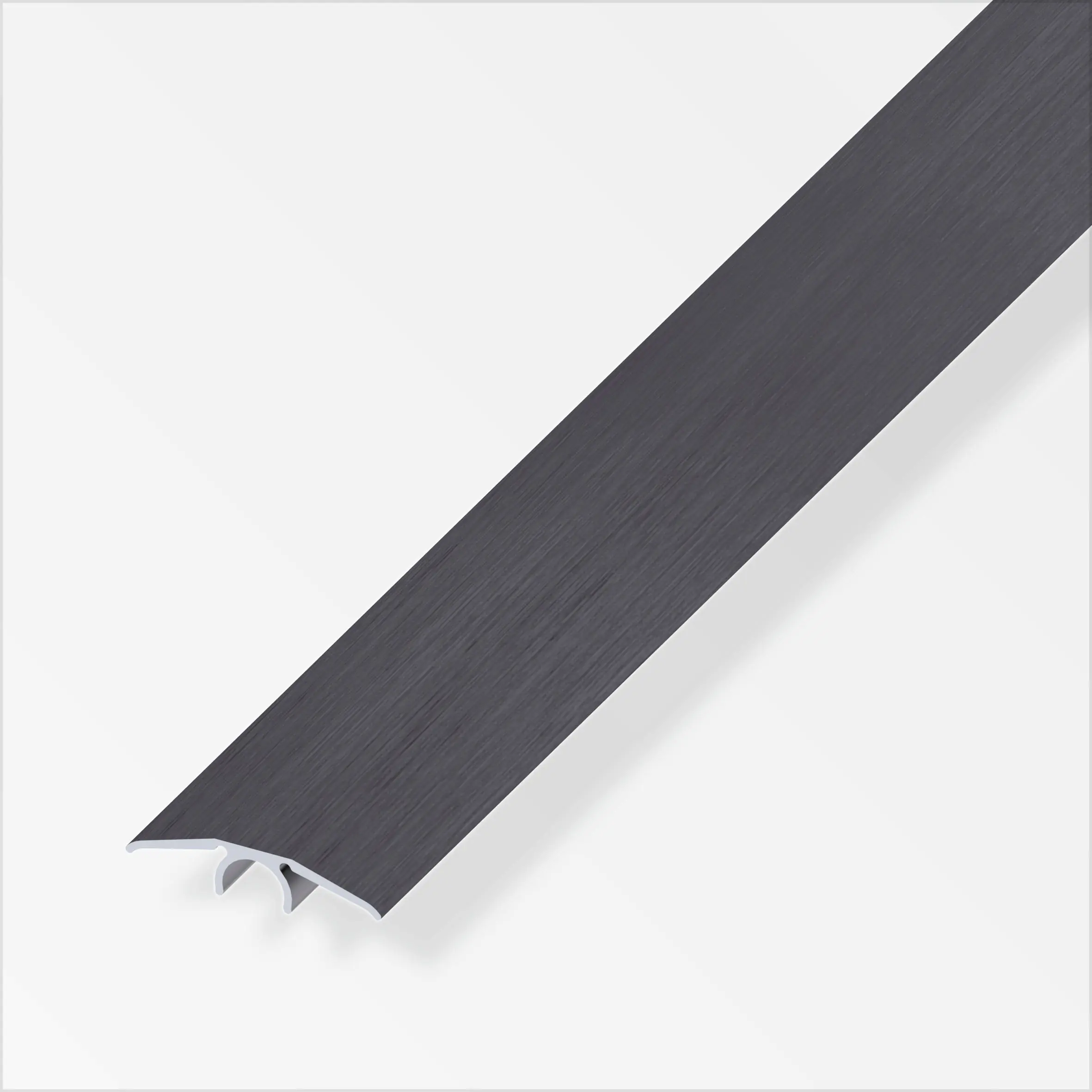 alfer Übergangs-Profil 2 m, 33 mm Aluminium eloxiert gebürstet dunkelgrau