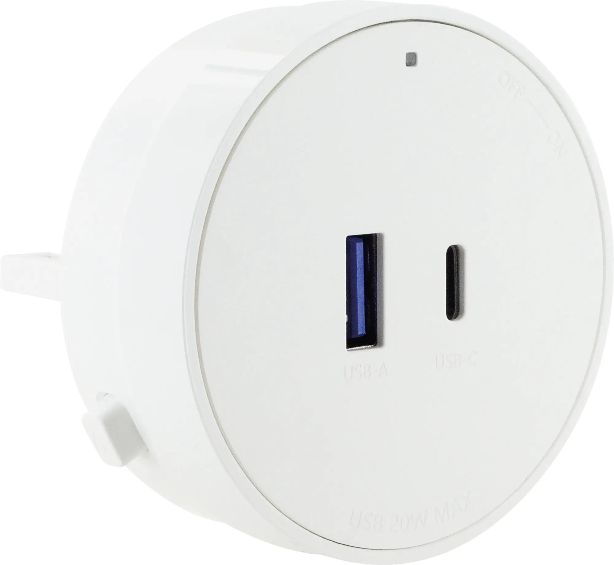 Schwaiger Steckdosenadapter für modulare Stromschiene USB-C + A max. 20W weiß