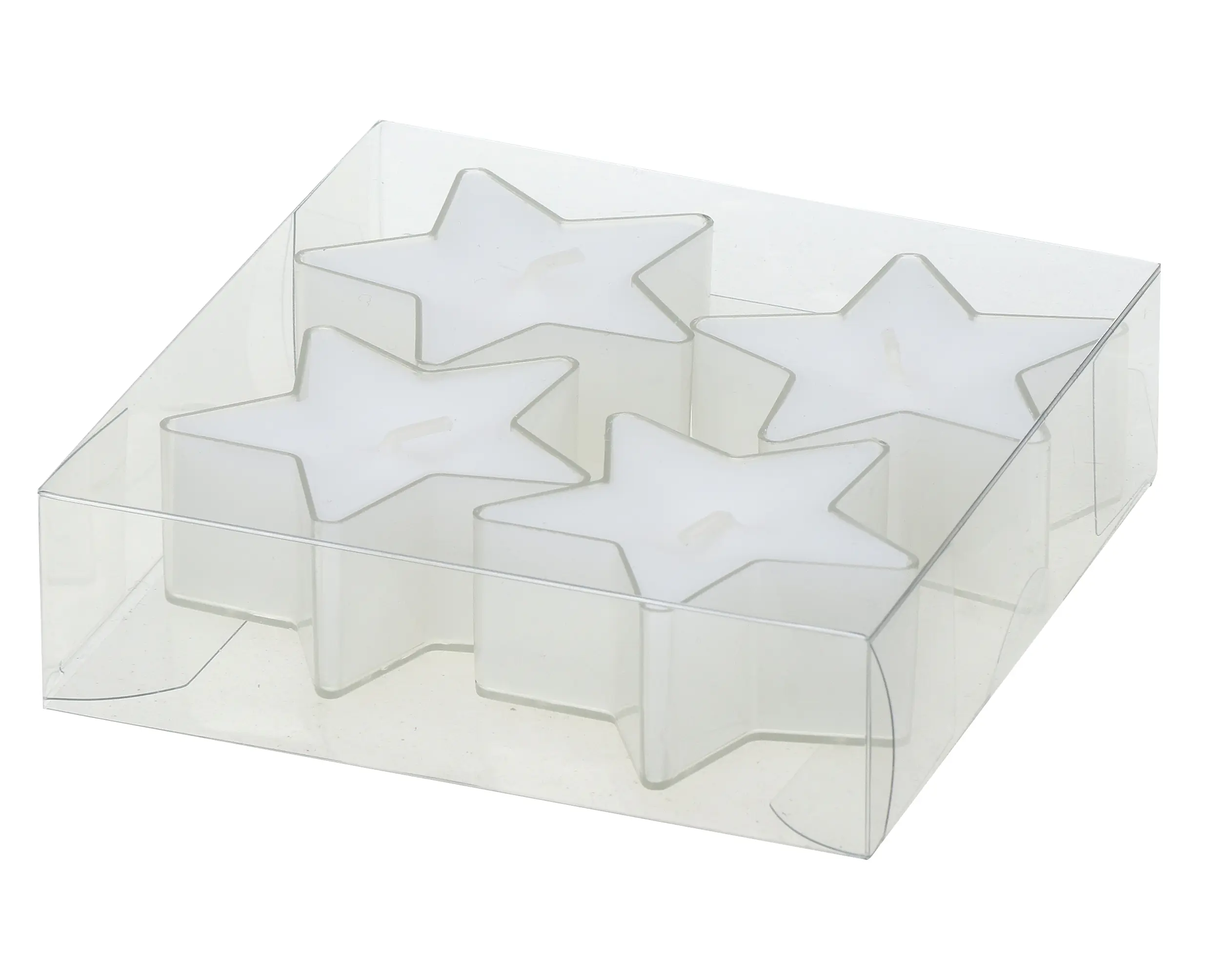 Steinhart Kerzen Stern 5,5 x 2,6 cm 4er-Pack weiß