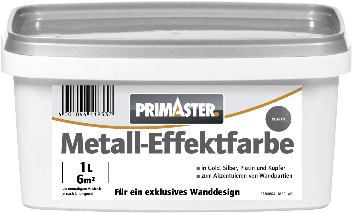 Primaster Metall-Effektfarbe 1 L platin seidenglanz