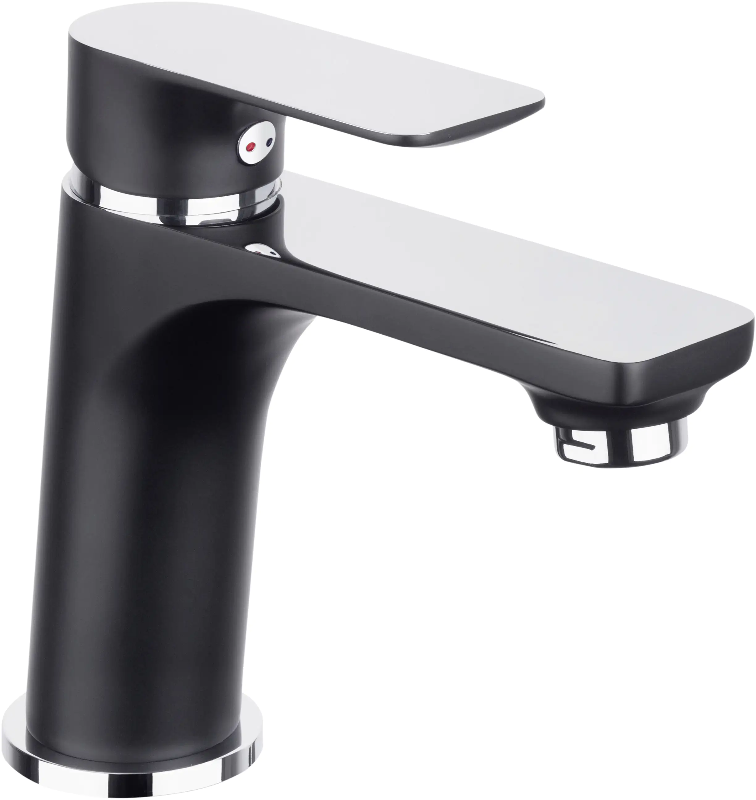 Cornat Waschtischarmatur Noir rund  schwarz/chrom