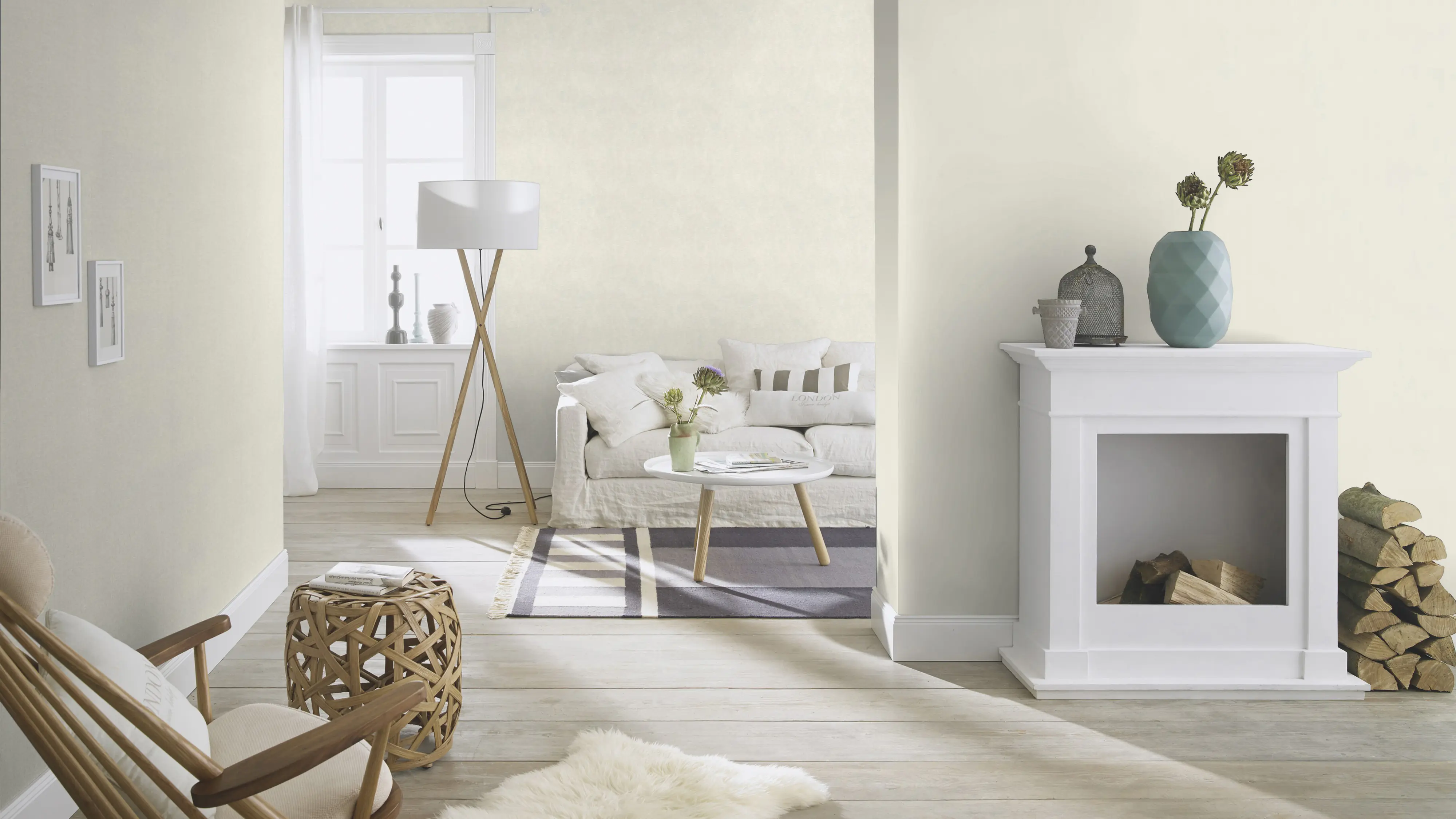 Rasch Vliestapete 464030 Selection Uni creme, 10,05 x 0,53 m