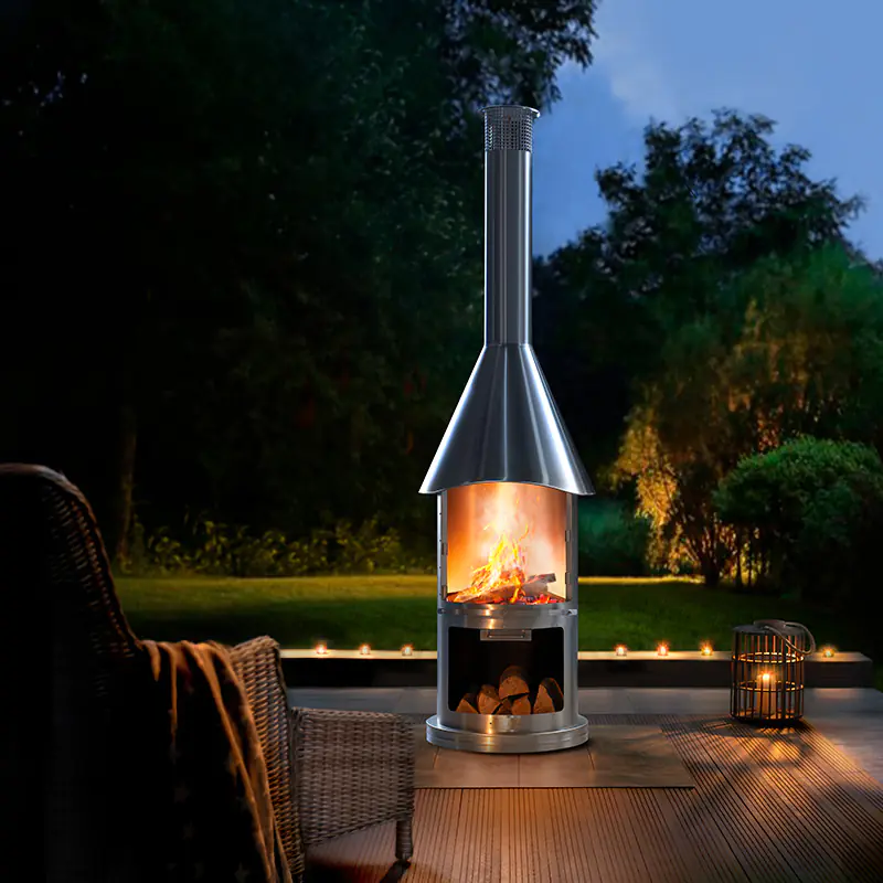 Buschbeck Edelstahlkamin Auckland Edelstahl gebürstet Buschbeck Edelstahlkamin Auckland Edelstahl gebürstet