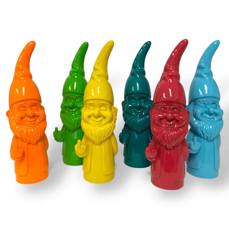 Figur Zwerg Stecker mit Stinkefinger 12fach Polyresin 35 x 9 x 9 cm bunt