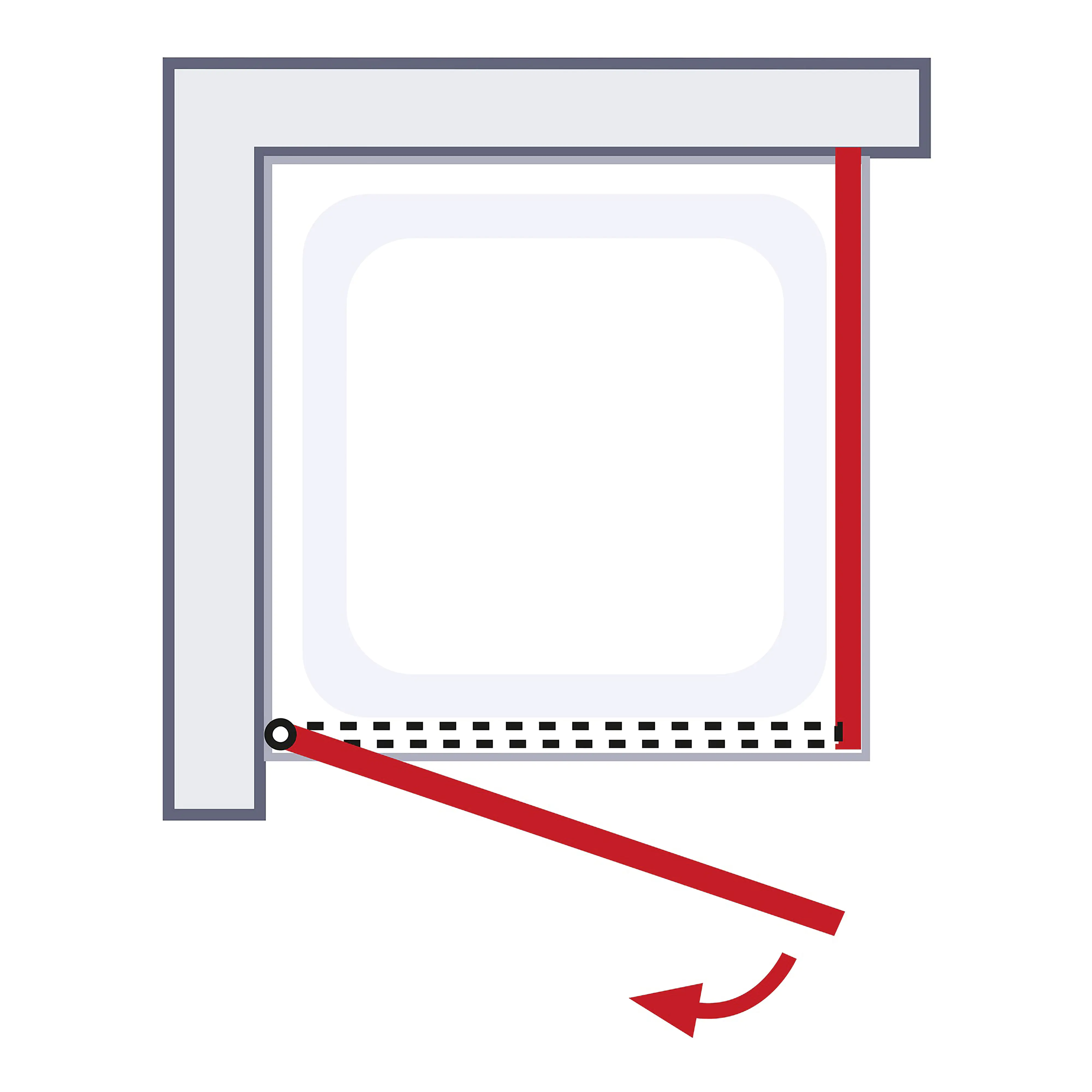 Schulte Drehtür Seitenwand 100 x 100 x 200 cm Toura